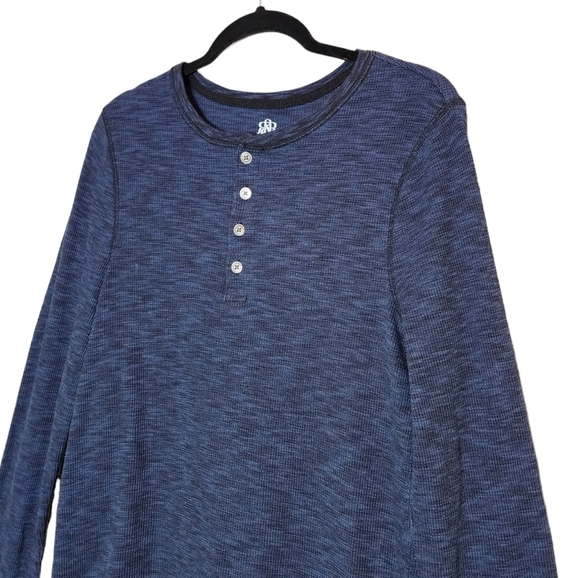 Rock and Republic XL Tall Navy Blue Long Sleeve Henley Shirt - Picture 11 of 15